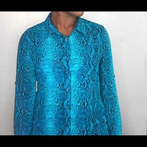 Blue Snake Print Shirt
